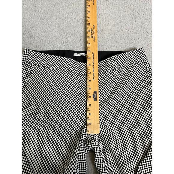 Dalia Collection Pants 6 Small Check Slim Leg Stretch Knit Low Rise Black White - Picture 13 of 16